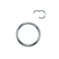 thumbnail image 1 of K-KED 2PCS Stainless Steel Nose Lip Ear Ring Hinged Septum Clicker Hoop Body Piercing-18G 8mm-Silver, 1 of 8