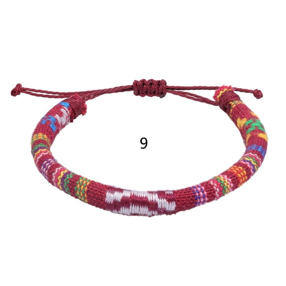 K-KED 2Pcs Leather Bohemian Ethnic Style Handmade Woven Friendship Bracelets-9-2PCS