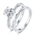 thumbnail image 1 of K-KED 2ct Oval Cut Moissanite Bridal Rings Set for Women 925 Sterling Silver, 1 of 9
