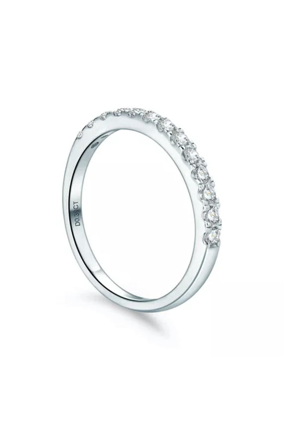 2mm Round Cut Moissanite Eternity Band Wedding Ring for Women Sterling Silver