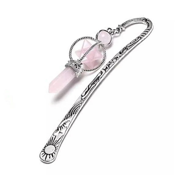 K-KED 2pcs Opal Stone Mer-Ka-Ba Bookmark Pendants Prism Magic Energy Reiki Healing-Rock Quartz