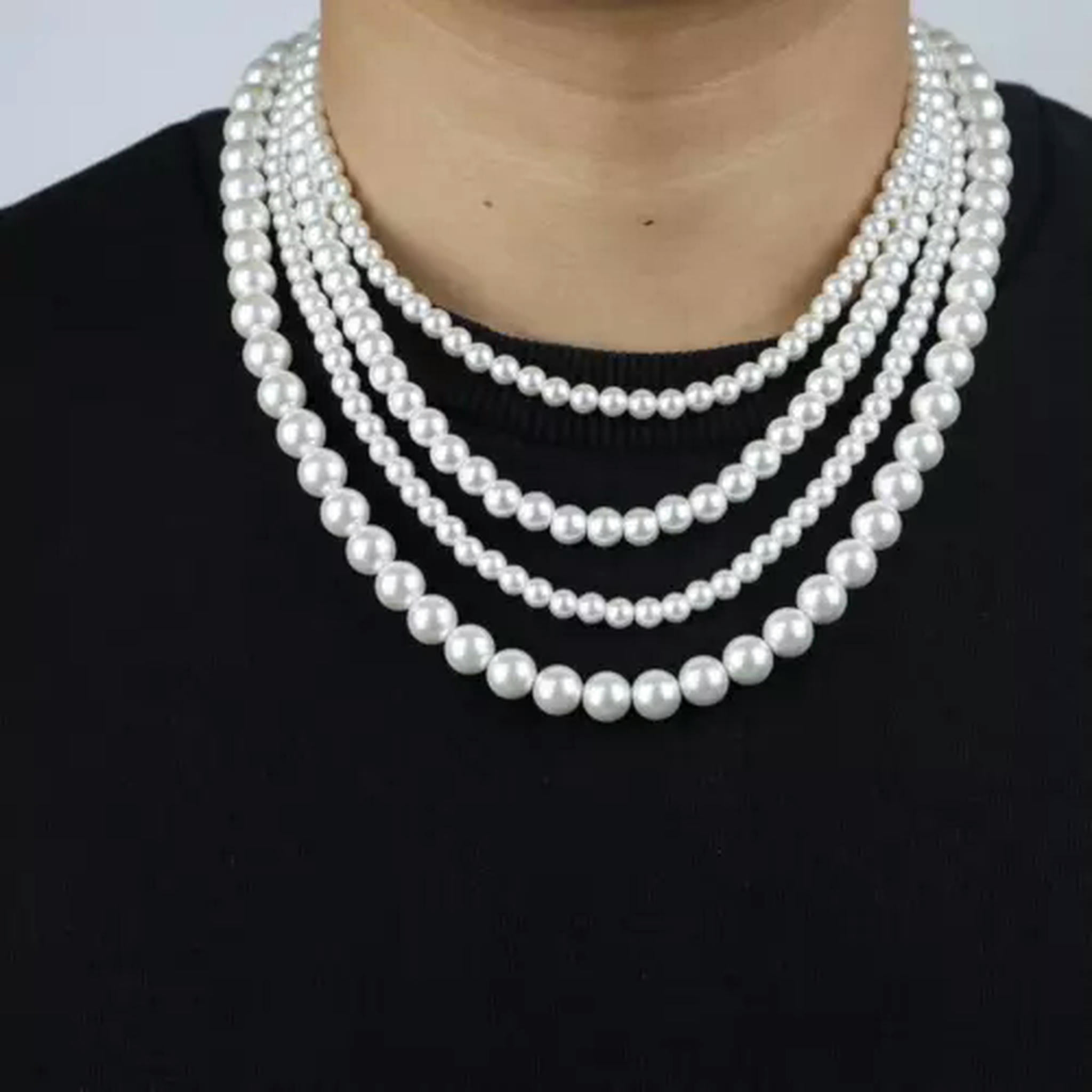 3 Styles 925 Sterling Silver Pearl Beaded Chain Necklace - 18\" To 24\" Length For Men & Women, Gift Ready