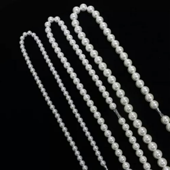 K-KED 3 Width 925Sterling Silver Pearl Beads Fancy Beaded Chains Necklace For Women-10mm-16"