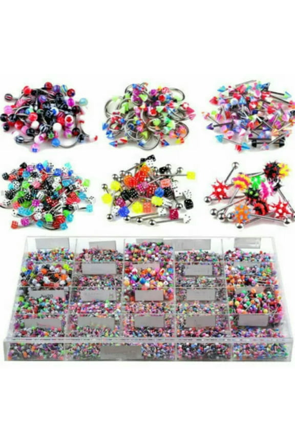 30-105Pcs Wholesale Bulk Body Piercing Delicate Jewelry Navel Belly Tongue Lip Bar Ring.-85pcs Mixed Random style