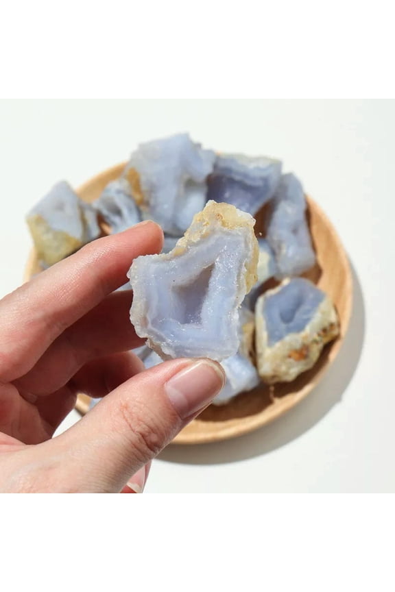 30-50g Natural Blue Chalcedony Agate Raw Stone Quartz Blue Lace Crystal Gemstone