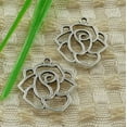 thumbnail image 1 of K-KED 300 Pcs Tibetan Silver Flower Charms Pendant 21X18MM S4566, 1 of 4