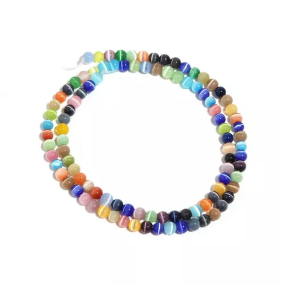 K-KED 320-900pcs Mixed Color Cat's Eye Stone Gemstone Round Loose Beads 15.5" DIY-4mm(900pcs beads/10 Strands)