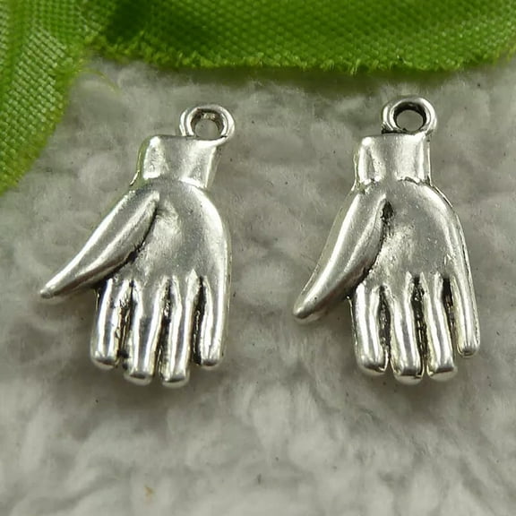 K-KED 320 pcs tibet silver hand charms 19x10mm B4287