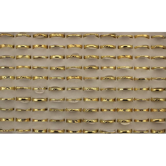 K-KED 32pcs Wholesale Women Delicate Jewelry Mixed Lots Assorted Gold Plated Alloy Rings
