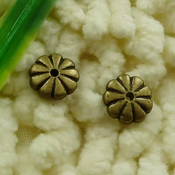 K-KED 330 Pcs Bronze Plated Flower Spacer Beads 9X3MM S3161 DIY Delicate Jewelry Making