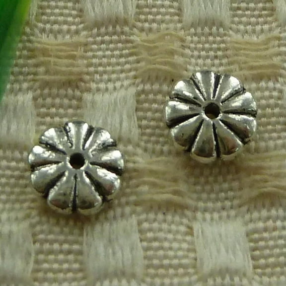 K-KED 330 Pcs Tibetan Silver Flower Spacer Beads 9X3MM S3630 DIY Delicate Jewelry Making