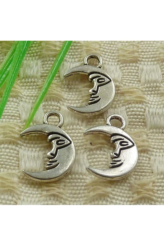 330 Pcs Tibetan Silver Moon Face Charms Pendant 16X11MM S4547