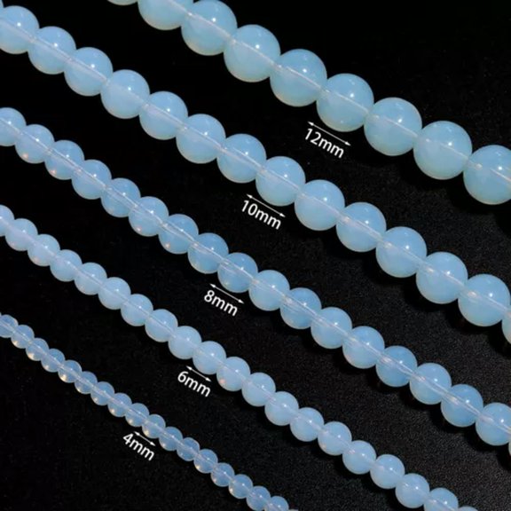 K-KED 360-900pcs Artificial Opal Smooth Round Beads 4mm 6mm 8mm 10mm 15.5" Strand DIY-6mm（600pcs beads/10 Strands）