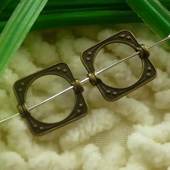 K-KED 390 Pcs Bronze Plated Square Spacers 15X14MM S1980 DIY Delicate Jewelry Making