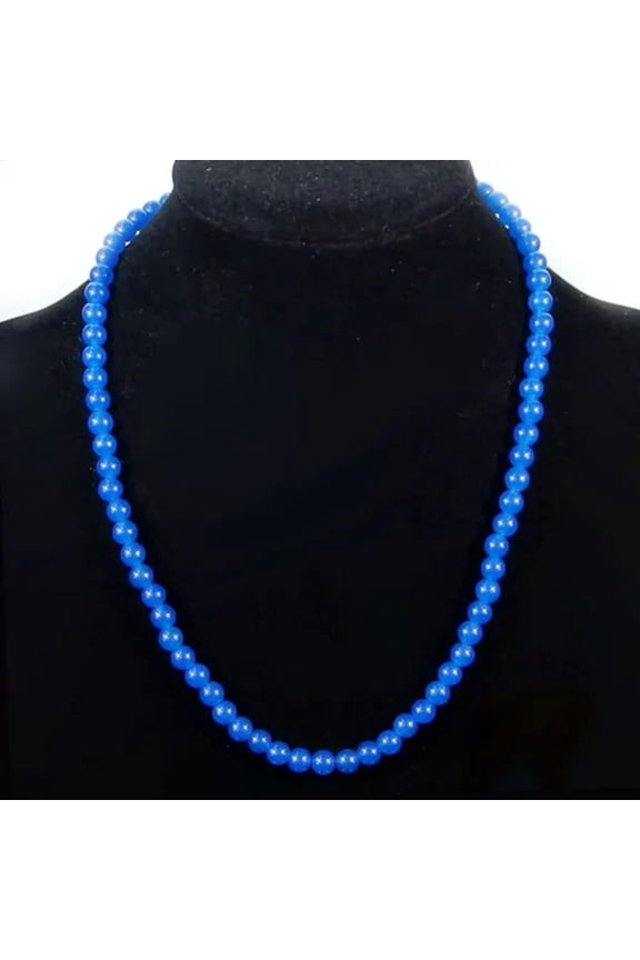 3pcs natural gemstone beads necklace 6mm jasper jade agate quartz amethyst-blue jade