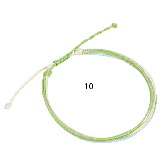 K-KED 4 Pcs Bohemian Wax Line Woven Foot Chain Summer Surf Foot Rope Adjustable-10-2 PCS