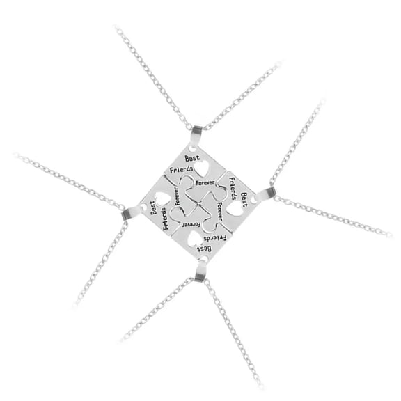 K-KED 4 Pcs Puzzle Necklace Best Friends Friendship Necklaces Bbf Lovers Miss