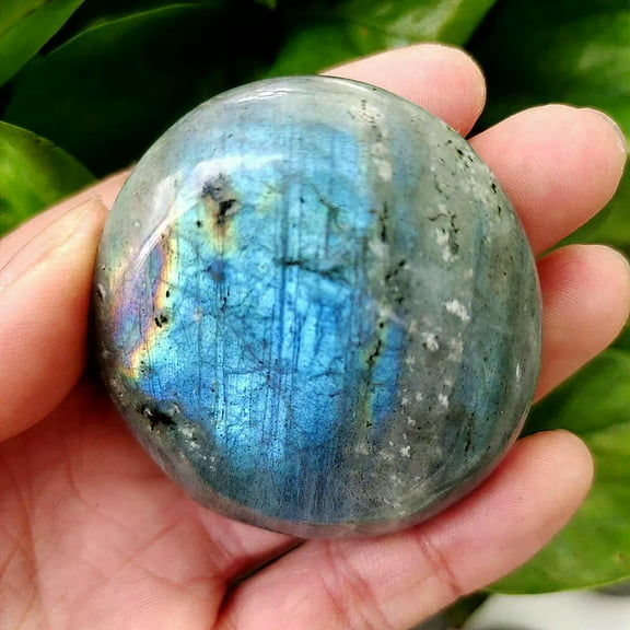 K-KED 40-50mm Natural Quartz Labradorite Crystal Energy Palm Reki Chakra Rock Stone-default