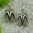 thumbnail image 1 of K-KED 400pcs tibet silver slipper charms 15X9mm B2614, 1 of 2