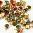 thumbnail image 1 of K-KED 40pcs Golden Mix Color Crystal Birthstone Charms DIY Beads Pendants For Jewelry, 1 of 5
