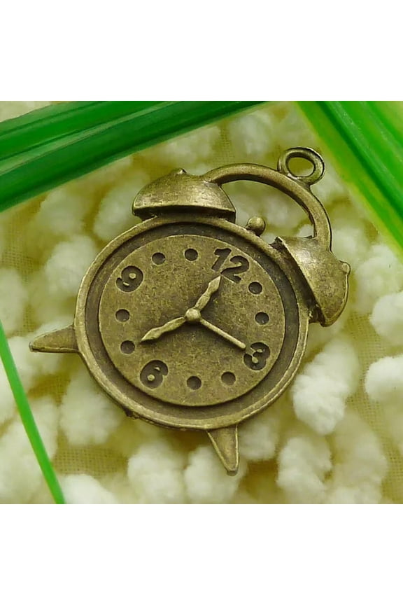 42 Pcs Bronze Plated Alarm Clock Charms 36X24MM S1642 DIY Delicate Jewelry Making