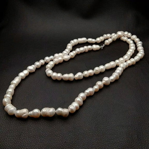 K-KED 44'' Cultured White Twins Pearl Long Necklace