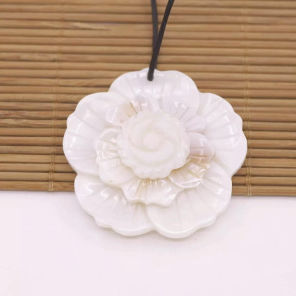 K-KED 45mm Natural White Shell Flower Mother of Pearl For Pendant Making Crafts