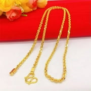 K-KED 4MM Chain 22K 23K 24K Thai Baht Gold Filled Yellow GP Necklace 24inch Jewelry