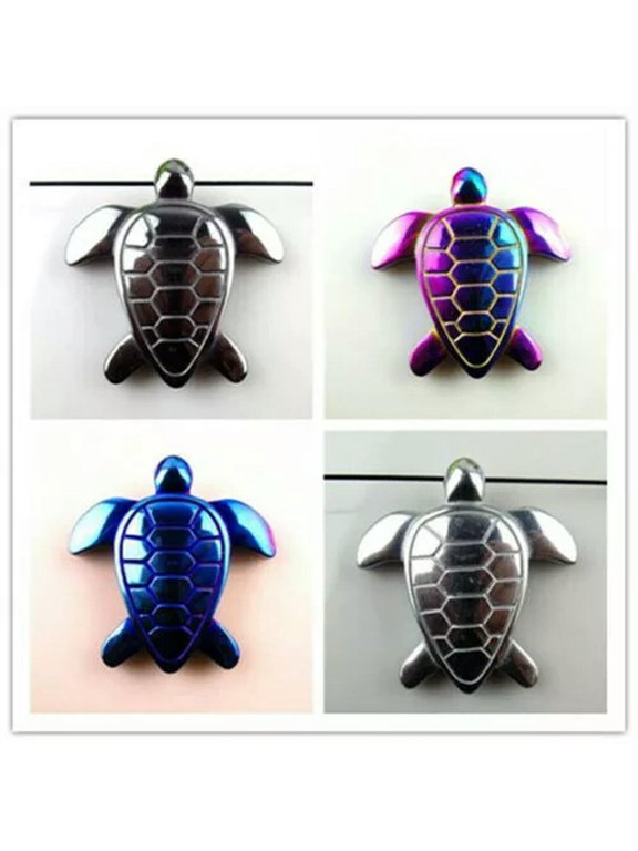 4pcs Carved Turtle Mixed Colour Hematite Pendant Bead 43x7mm DIY Necklace