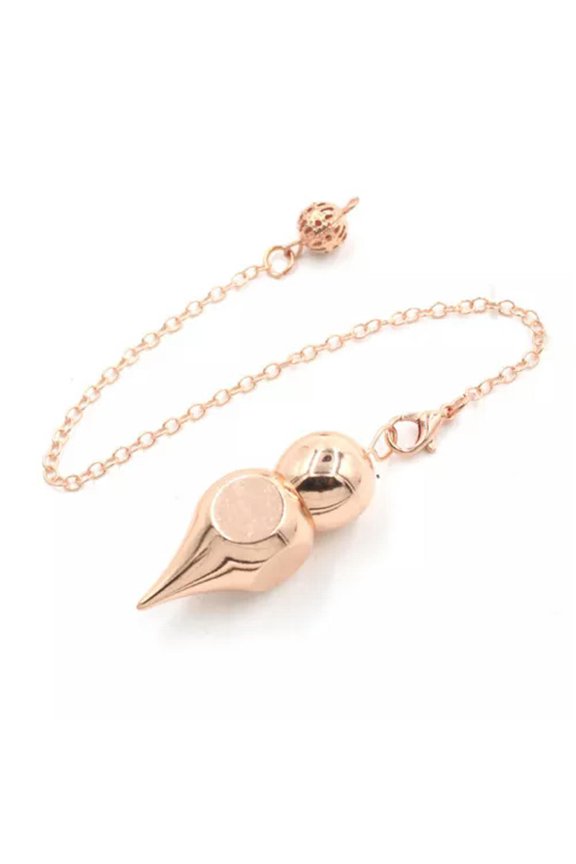 4pcs Gourd Meltal Chakra Pendulum Pendant Energy Power Reiki Healing Amulet-Rose Gold