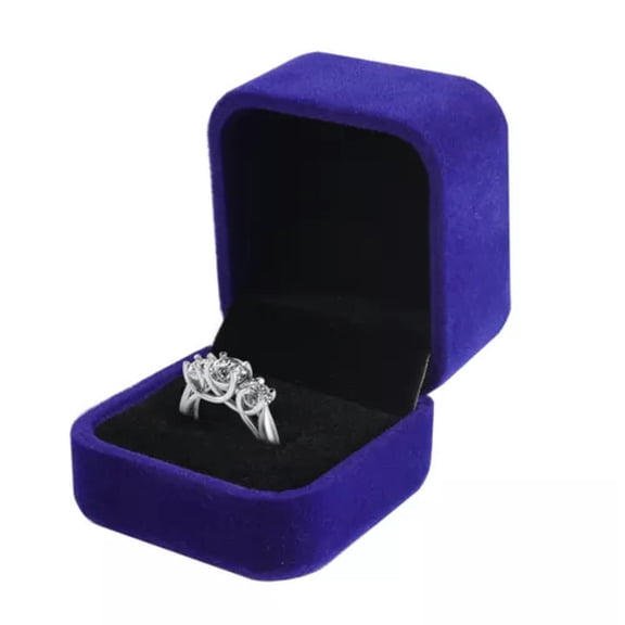 K-KED 5/10Pack Velvet Earring Boxes Delicate Jewelry Gift Ring Organizer Engagement Wedding-Blue-5 Pk