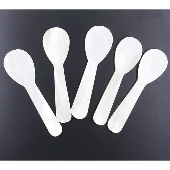 K-KED 5 PCS Natural White Shell Makeup Kitchen Scoop Cosmetic Spoon