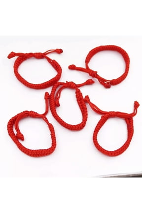 5 PCS Red Thread Lucky Fortune Rope Charm Feng Shui Bracelet Bangle 7-9 "