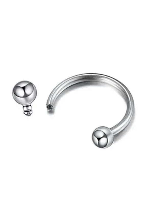 5 PCS Surgical Steel Nose Ring Horseshoe Septum Lip Hoop Tragus Helix Piercing-16G 10mm ball 3mm
