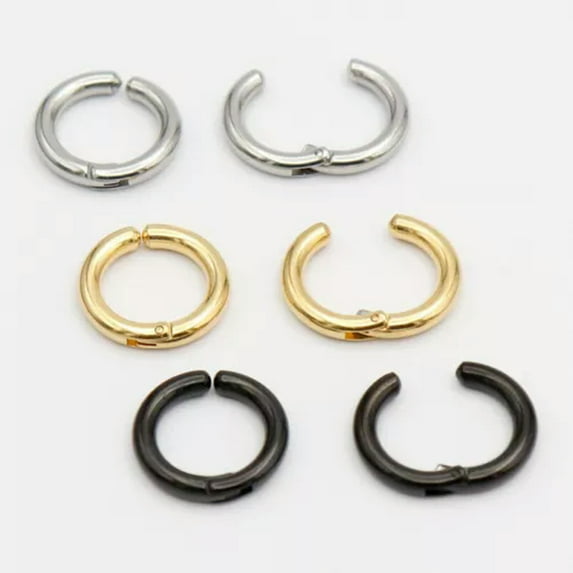 K-KED 5 Pairs Stainless Steel Clip On Non-Piercing Fake Hoop Earrings for Women Men-Silver