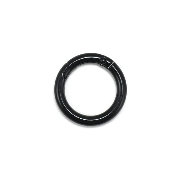 K-KED 5 Pcs Candy Color O Ring Openable Keyring Keychain Ring Metal Spring Fastener-Black-34MM