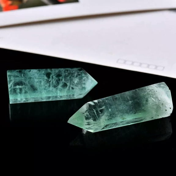 K-KED 5pcs 50-60mm Natural Green Fluorite Quartz Crystal Point Wand Obelisk Healing