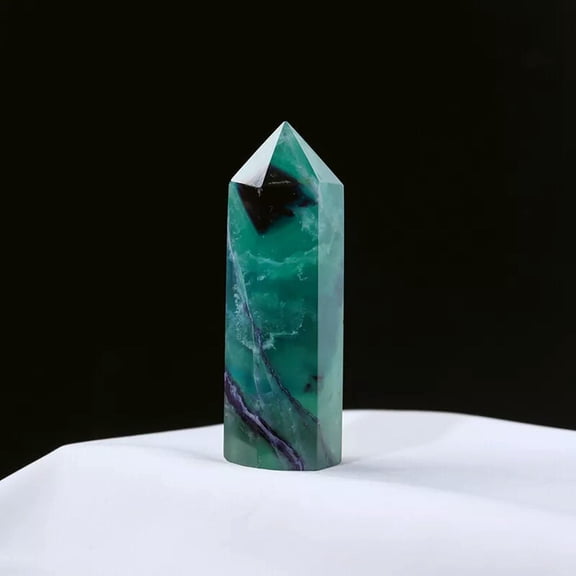K-KED 50-60mm Natural Rainbow Fluorite Quartz Obelisk Healing Stone Crystal Point Wand