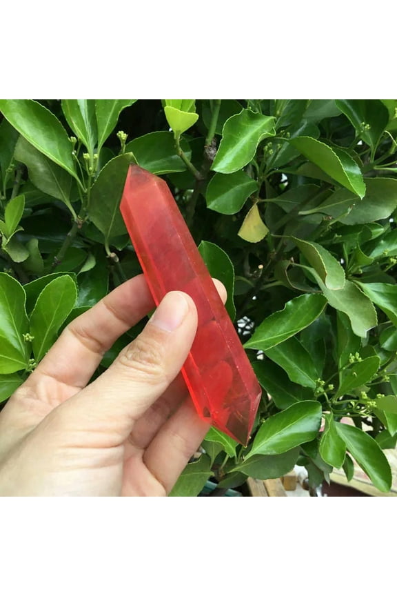 50-60mm Natural Raw Red Smelting Stone Quartz Crystal Point Healing Obelisk Rock-default
