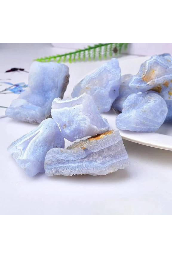 50-80g Natural Blue Chalcedony Agate Raw Stone Quartz Healing Mineral Specimens