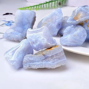 K-KED 50-80g Natural Blue Chalcedony Agate Raw Stone Quartz Healing Mineral Specimens