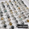 thumbnail image 1 of K-KED 50Pcs Wholesale Lot Mixed Ring Natural Stone Rings Women Gemstone Delicate Jewelry Bulk-Green ghost, 1 of 9