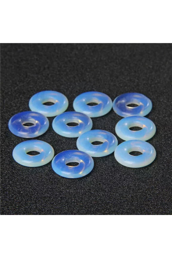 50pcs Wholesale Opal Stone Circle Donut Charms Pendants 18mm DIY Delicate Jewelry Making