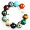 thumbnail image 1 of K-KED 50pcs/lot wholesale 14mm Fashion mixed natural stone round ball pendants charms, 1 of 3