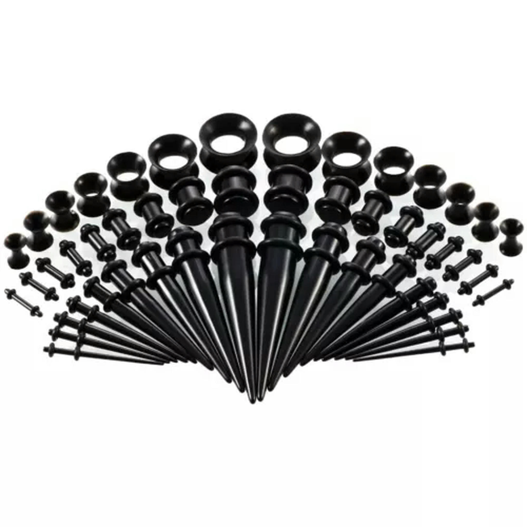 K-KED 50pcs/set Acrylic Silicone Ear Stretcher Expander Gauge Plugs ...