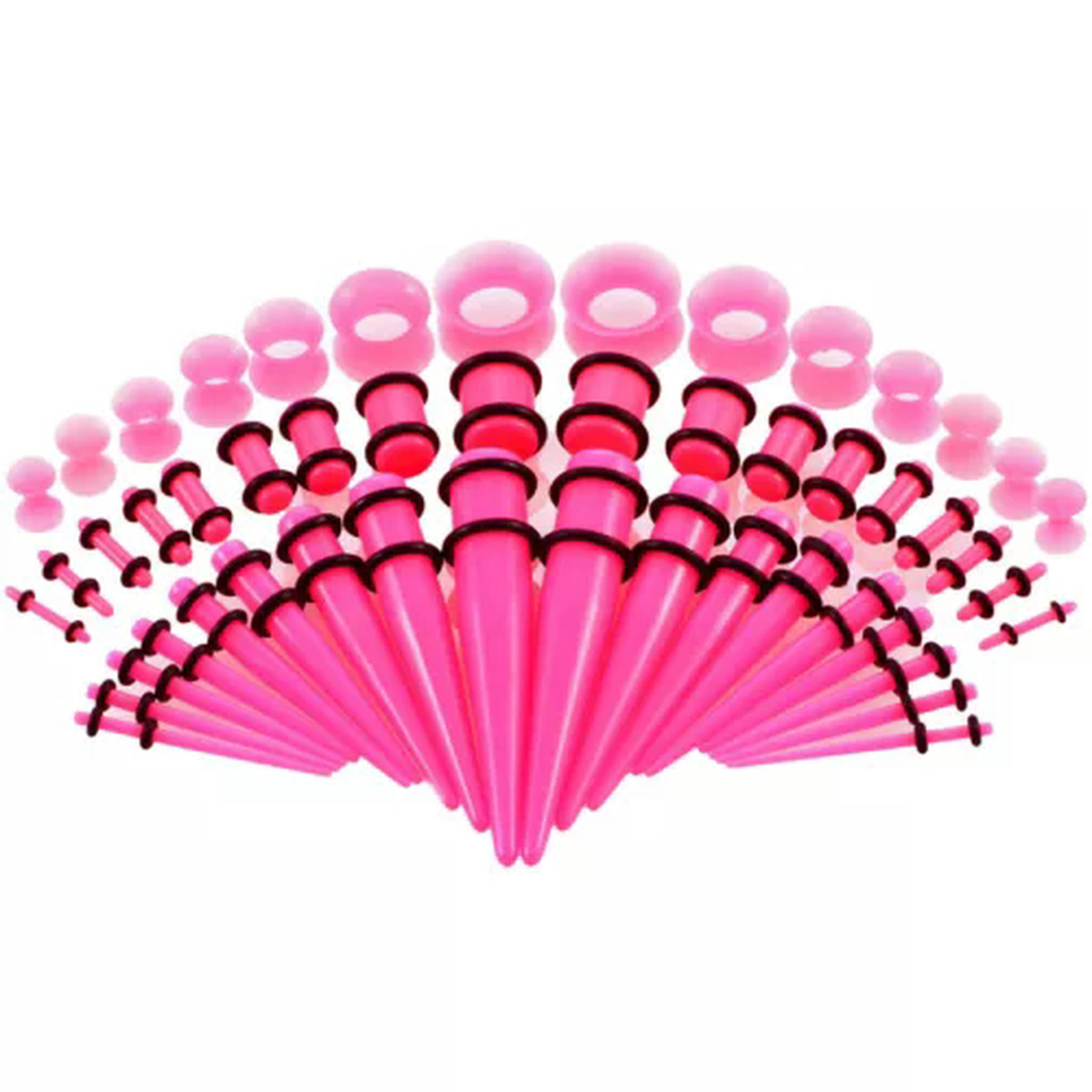 K-KED 50pcs/set Acrylic Silicone Ear Stretcher Expander Gauge Plugs ...