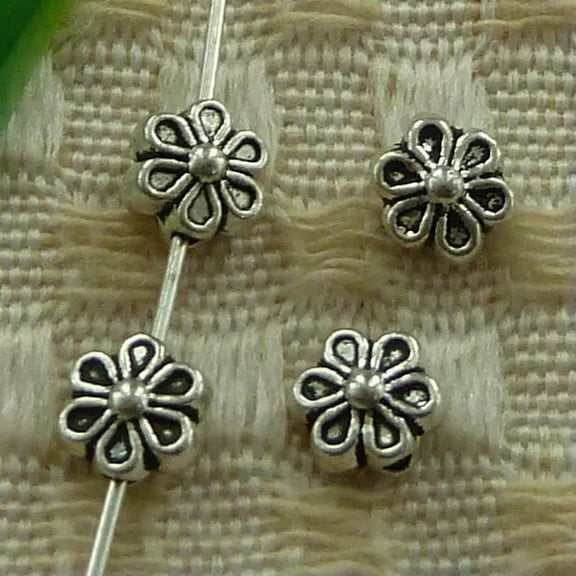 K-KED 540 Pcs Tibetan Silver Flower Spacer Beads 7X4MM S3623 DIY Delicate Jewelry Making