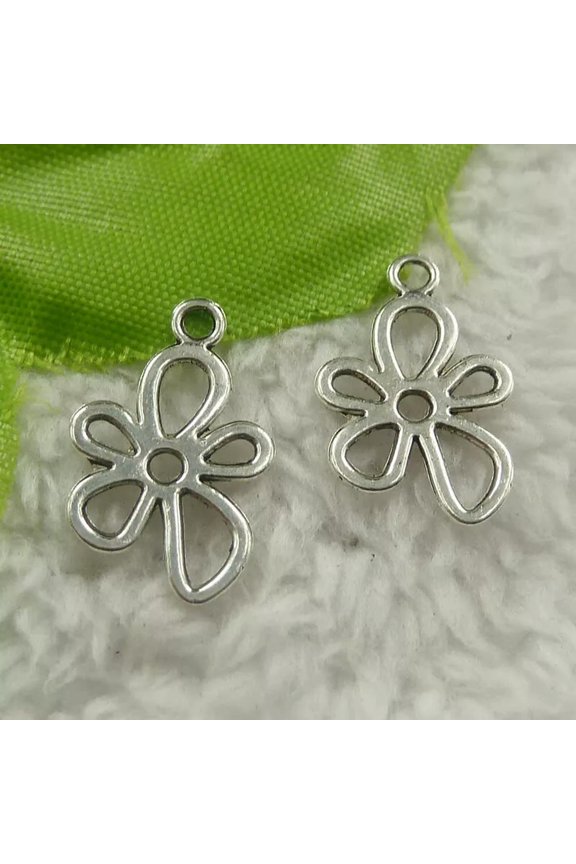 560 pieces tibet silver flower charms 21x13x1mm B4471