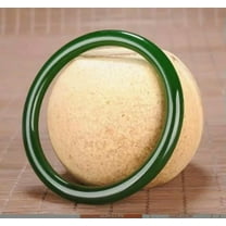 K-KED 56mm-66mm Green 100% Natural JADE Jadeite Round Gemstone Beads Bangle Bracelet-60-62mm