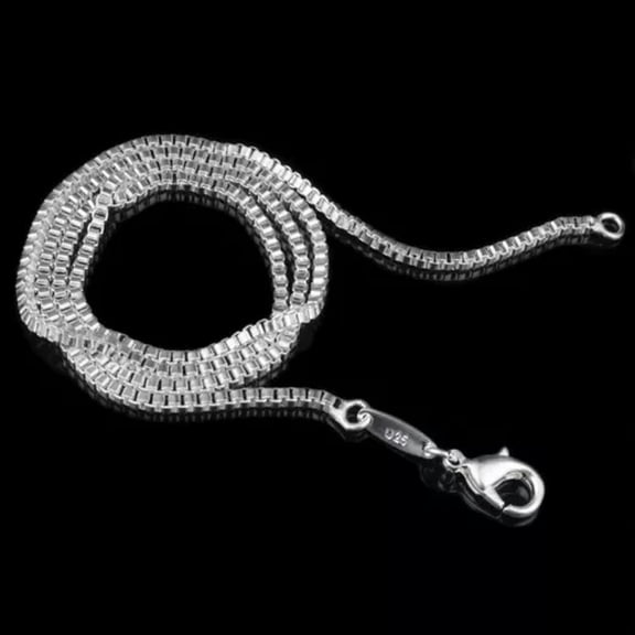K-KED 5PCS 925Sterling Silver Delicate Jewelry Making Chains Box Chains Necklace 2mm 16"-24"-22"